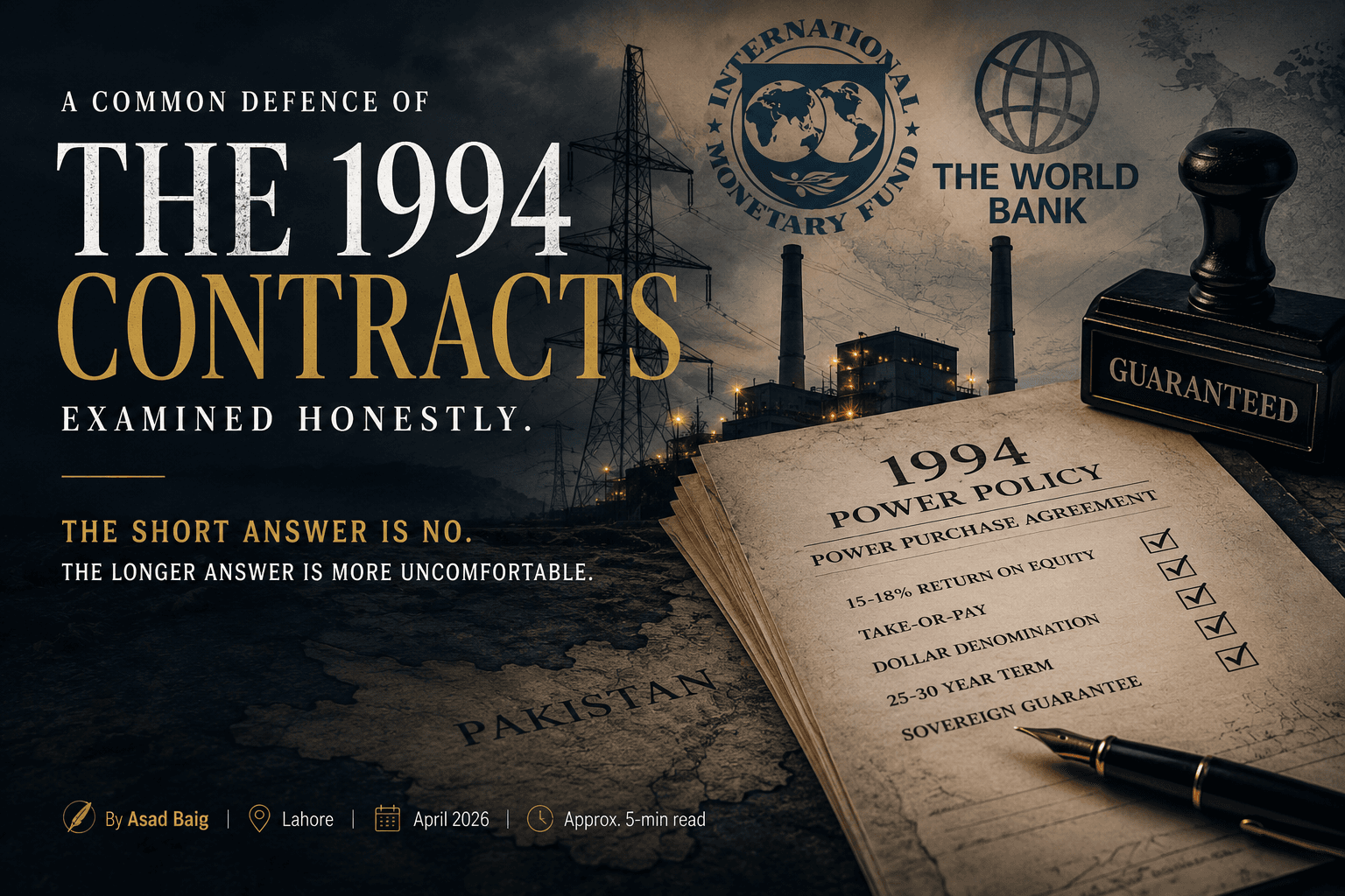 A common defence of the 1994 contracts examined honestly. The short answer is no. The longer answer is more uncomfortable.