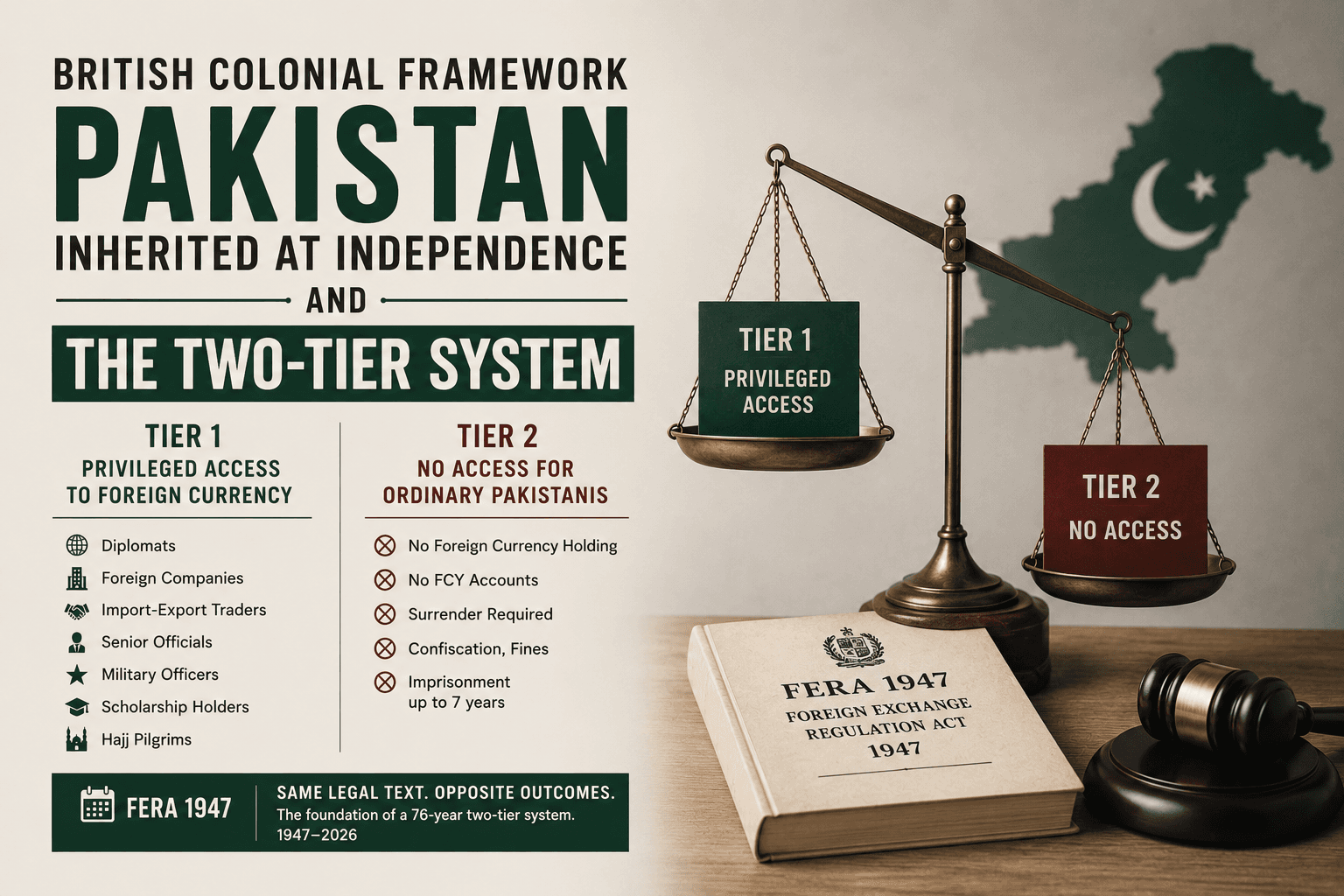 The British colonial framework Pakistan inherited at independence and the two-tier system it established