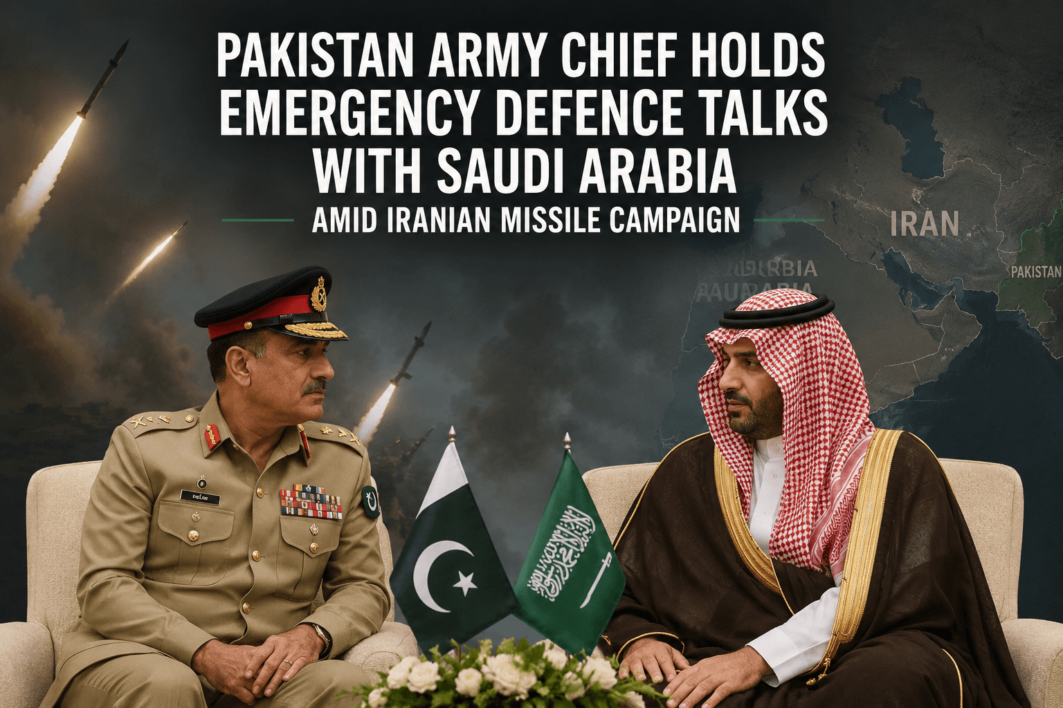 Pakistan Army Chief Holds Emergency Defence Talks With Saudi Arabia Amid Iranian Missile Campaign