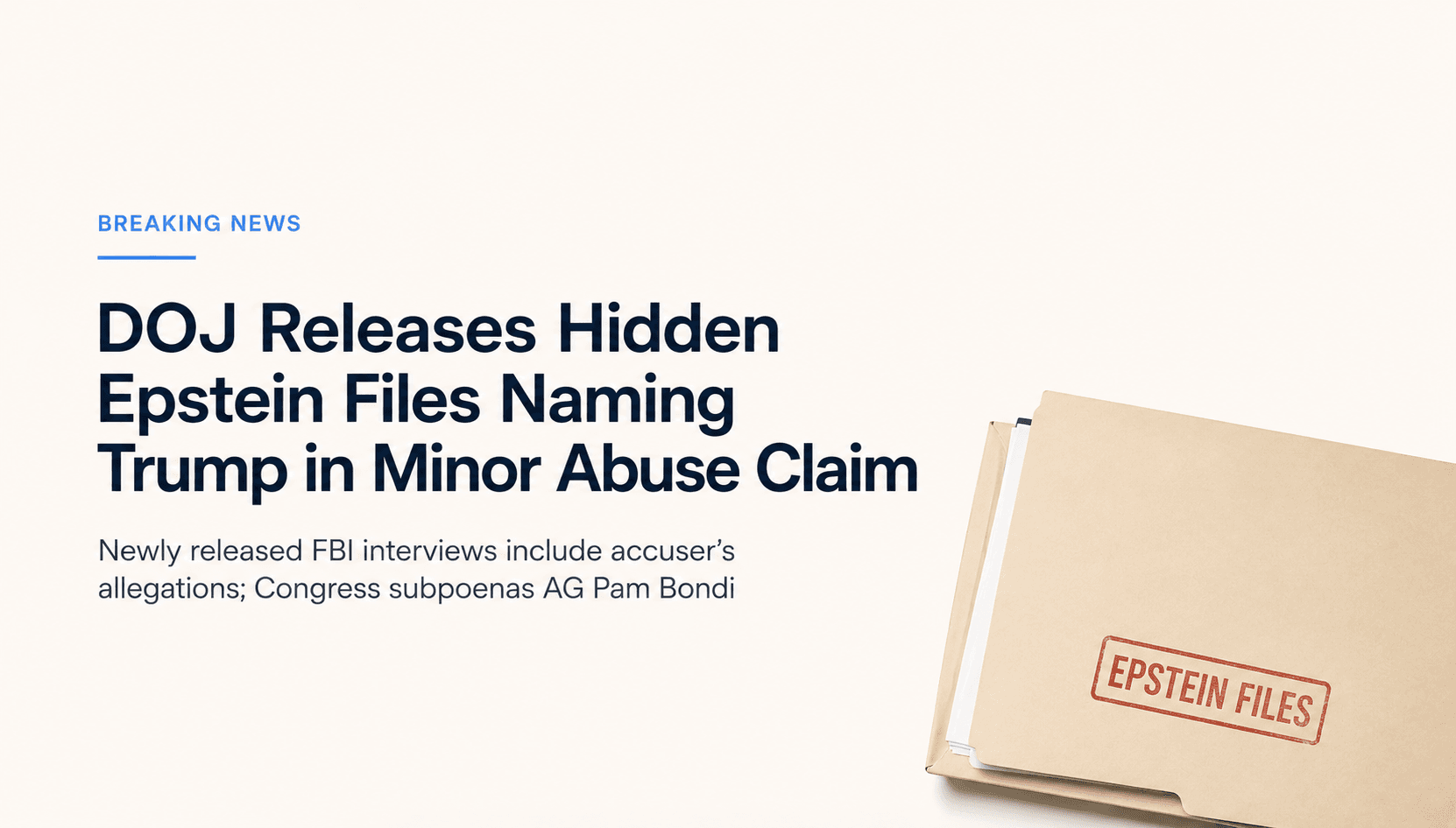 DOJ Releases Hidden Epstein Files Naming Trump in Minor Abuse Claim