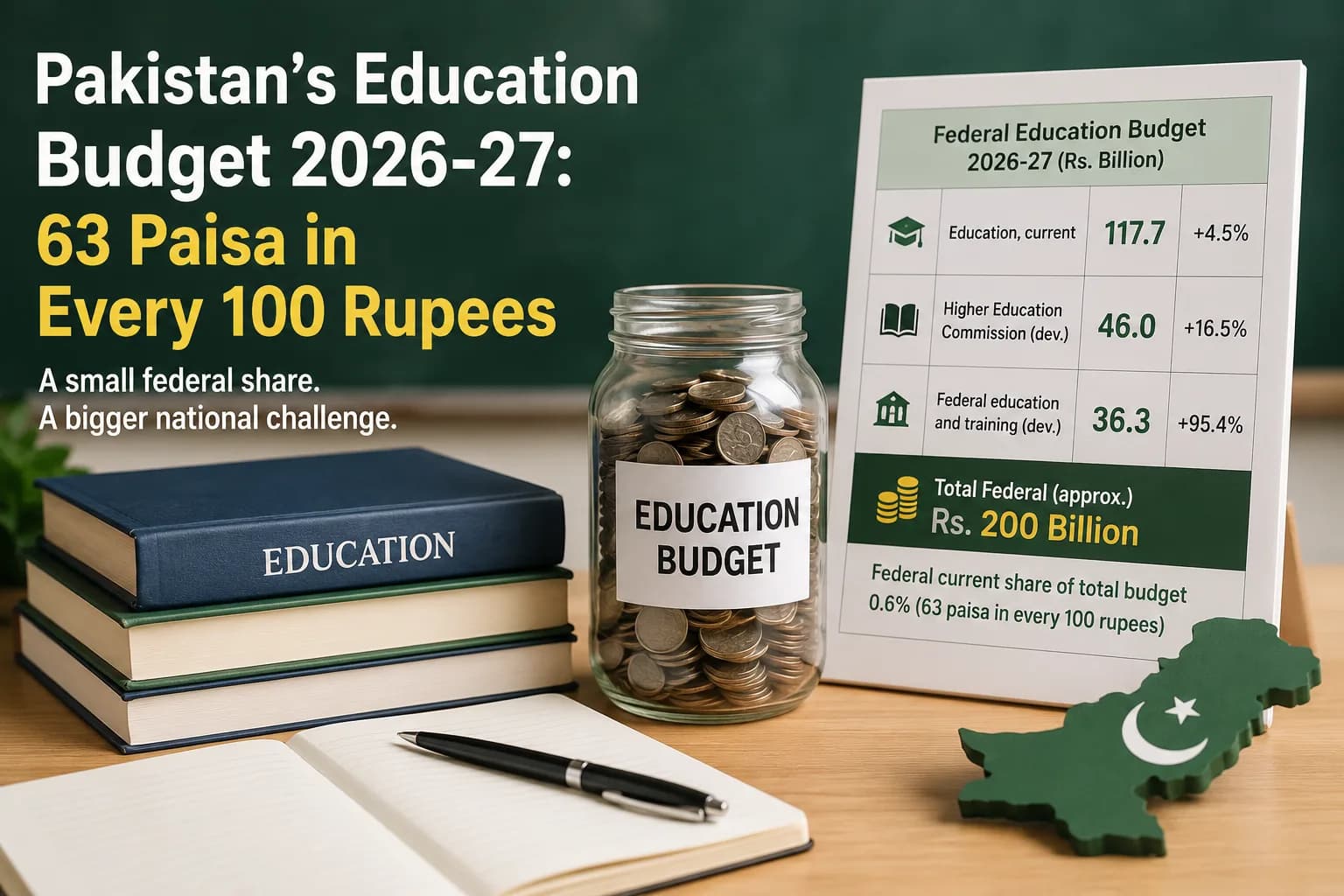 Pakistan's Education Budget 2026-27: 63 Paisa in Every 100 Rupees